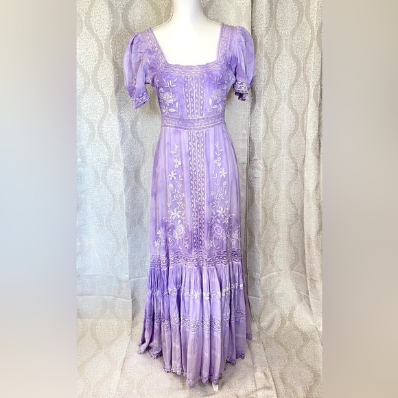 LoveShackFancy Ryan Maxi Dress In Lavender Size 4 - Picture 5 of 13